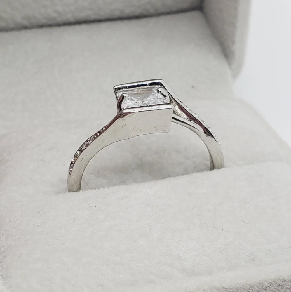 Princess Cut Silver Ring